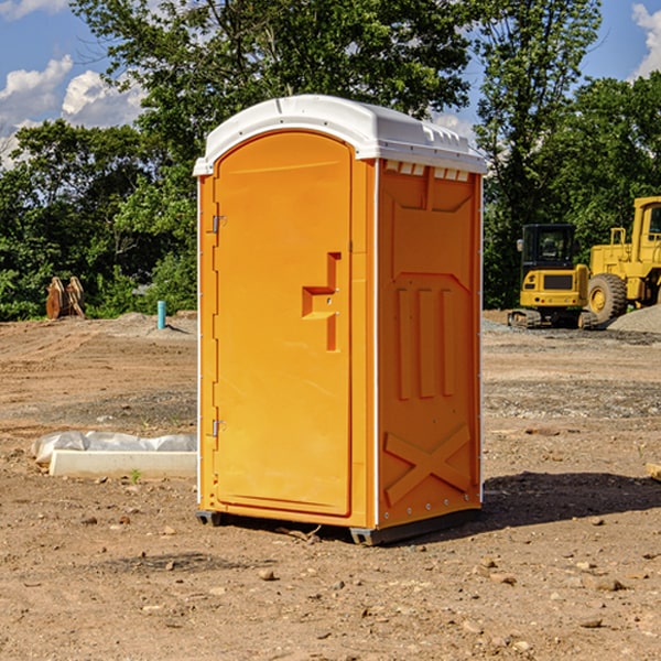 how often are the porta potties cleaned and serviced during a rental period in Everton